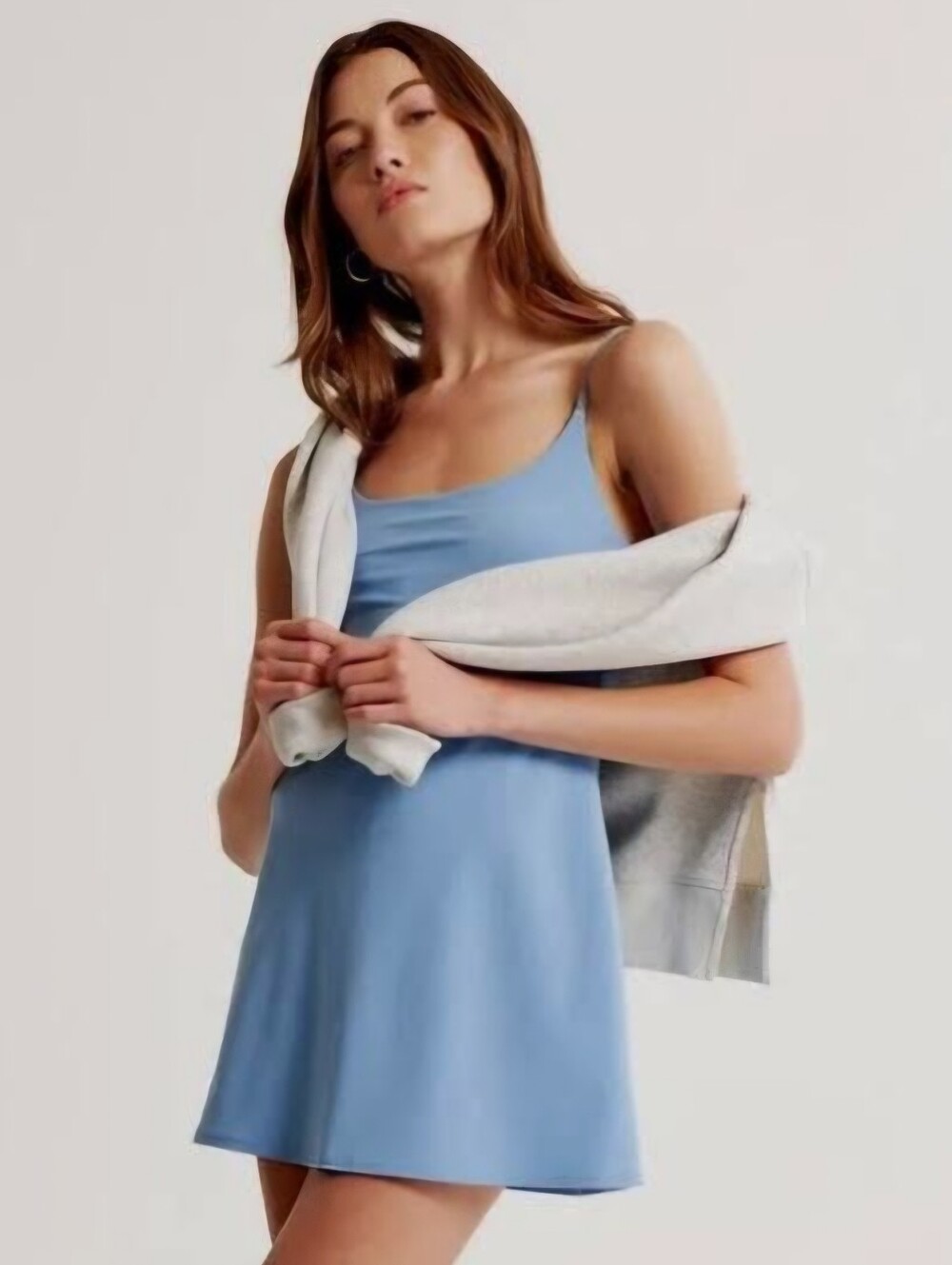 ABERCROMBIE & FITCH Travelers Mini Dress w/shorts Light blue Size Small Petite